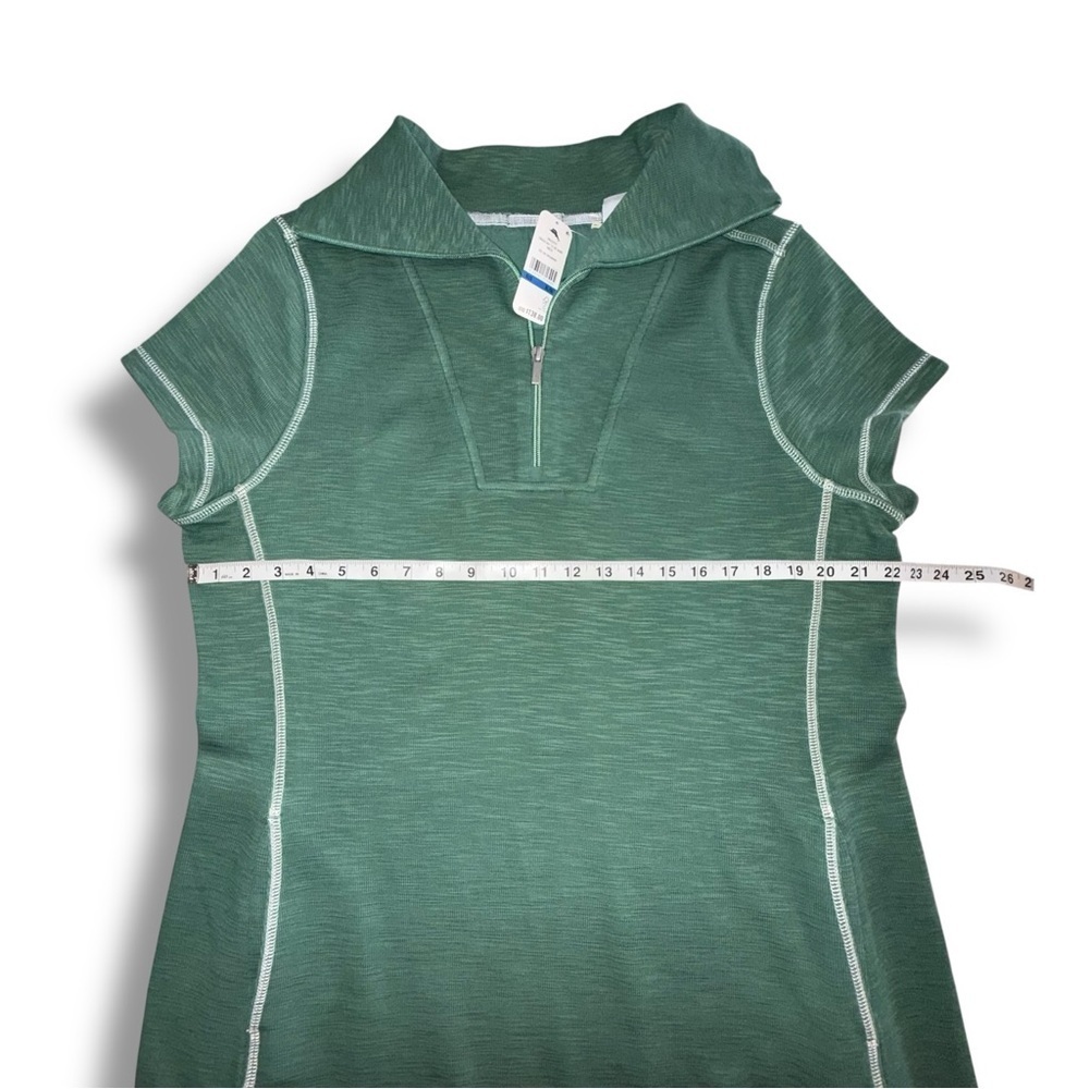 TOMMY BAHAMA Tobago Bay Half-Zip Short-Sleeve Dress - XL Dark Spearmint - Picture 6 of 13